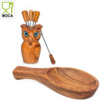 Tapas-Set Eule: Schale 22 cm + Eule mit Snack- & Olivengabeln 8-teilig