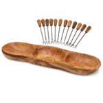 Tapas-Set, Olivenholz, Apéro-Set, 13-teilig