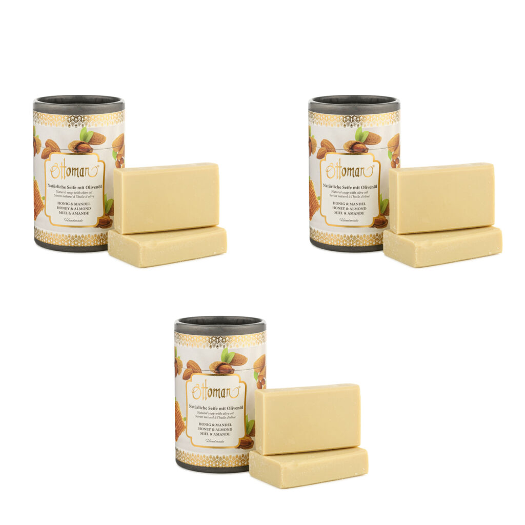 6er-Set Palastseife Honig und Mandel, hochwertige Inhaltsstoffe, handgeschnitten, je 75g 6er-Set Palastseife Honig und Mandel, hochwertige Inhaltsstoffe, handgeschnitten, je 75g