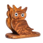 Serviettenhalter, Eule, 14 x 14 x 8 cm, Olivenholz