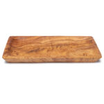 Eckige Olivenholz-Schale, Allzweckschale, Polentaschale, flach, 28 x 16 x 2 cm