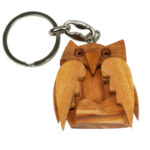 Schlüsselanhänger Eule, aus Olivenholz, braun, 5 x 5cm