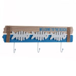 Garderobenpaneel aus Holz, Welcome to the beach, 5 x 21 x 59cm
