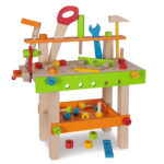 Kinder Werkbank mit Werkzeug und Zubehör, 19 x 42 x 39cm