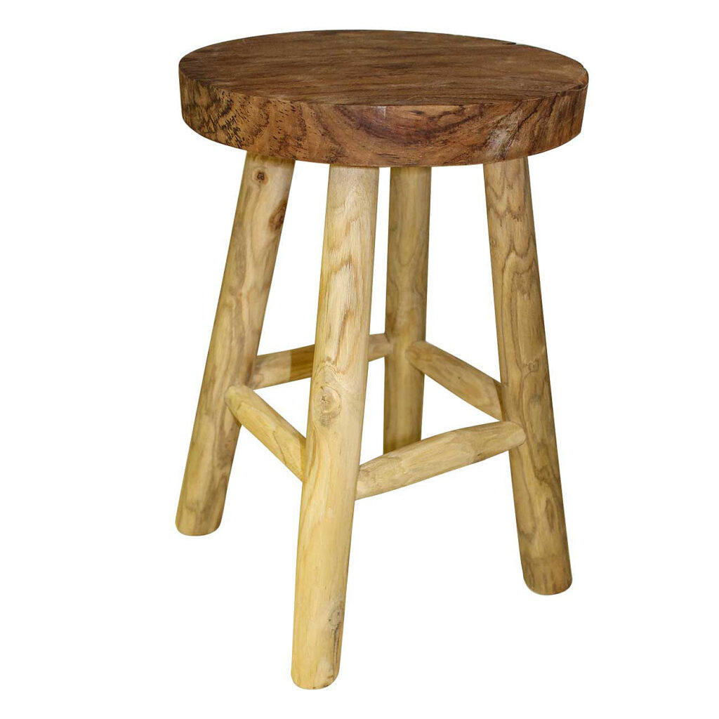 Hocker aus Teakholz, mit Fussstütze, schöne Holzmaserung, 45 x 30 cm Hocker aus Teakholz, mit Fussstütze, schöne Holzmaserung, 45 x 30 cm