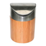 Bambus-Tischabfalleimer, mit Schwingdeckel, 12 x 12 x 17 cm