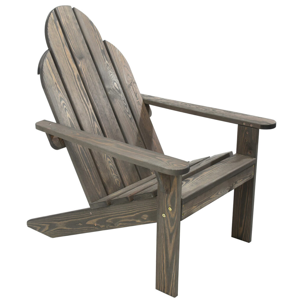 Gartenstuhl aus Fichtenholz, Adirondack-Stuhl, grau, 69,2 x 88,5 x 92,4 cm Gartenstuhl aus Fichtenholz, Adirondack-Stuhl, grau, 69,2 x 88,5 x 92,4 cm