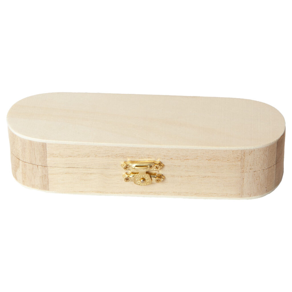 Praktische Stifte-Box aus Holz, natur, 18 x 6 x 4 cm Praktische Stifte-Box aus Holz, natur, 18 x 6 x 4 cm
