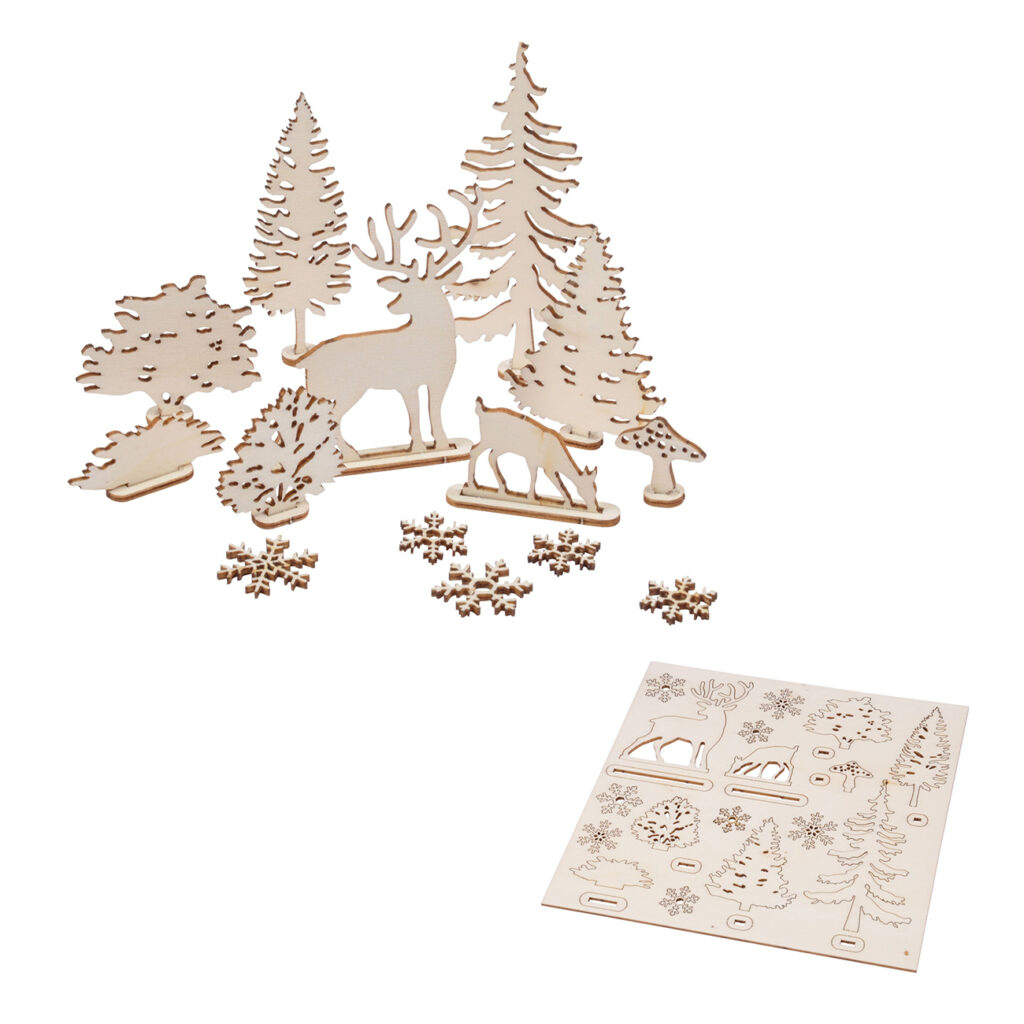 3D-Puzzle-Dekoration aus Naturholz, Tannenbaum