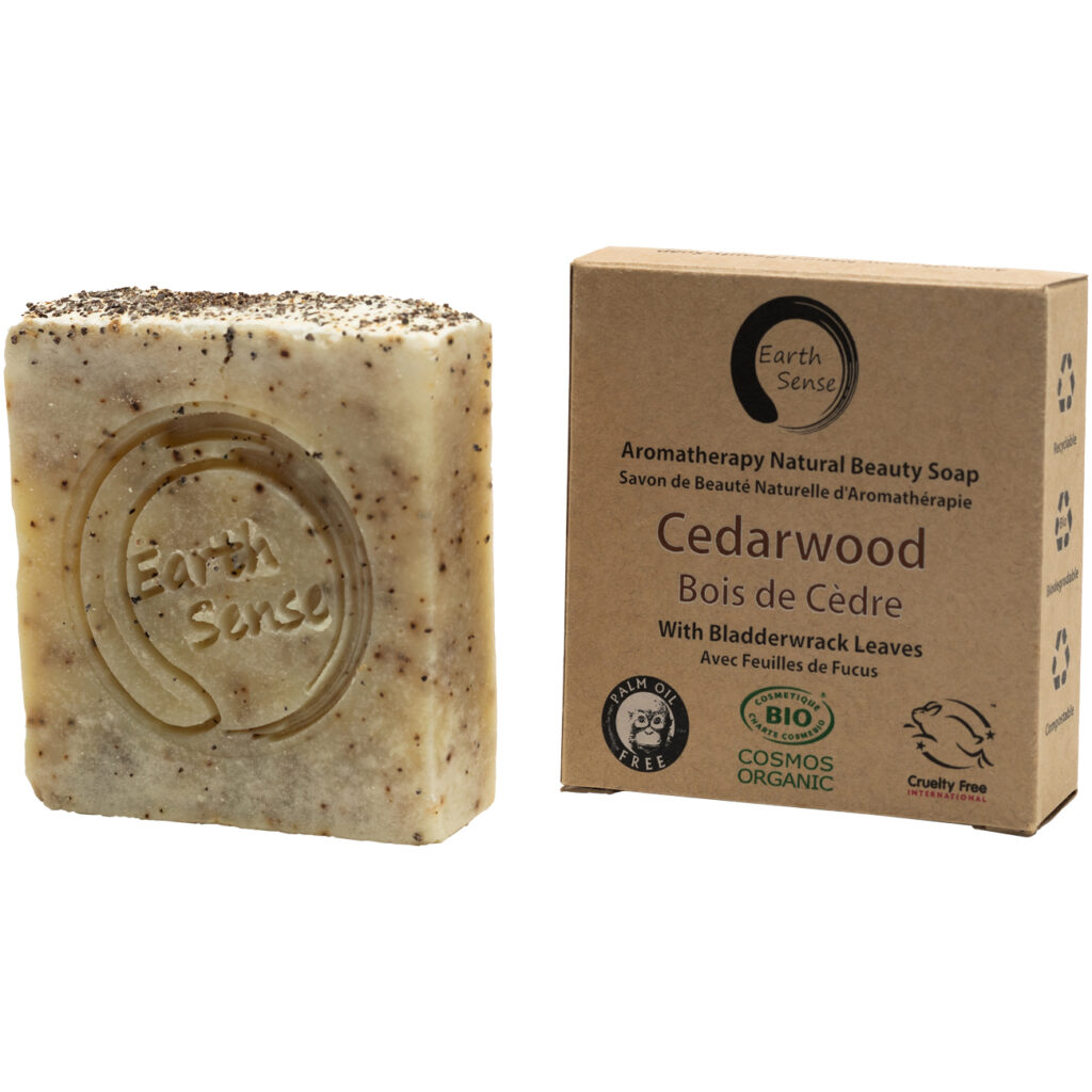 Handgemachte Bio-Seife mit Zedernholz, Naturseife ohne Palmöl, Vegan Handgemachte Bio-Seife mit Zedernholz, Naturseife ohne Palmöl, Vegan