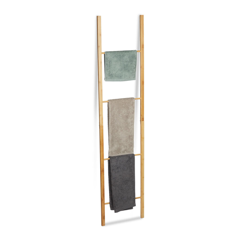 Handtuchleiter aus Bambus, vier Sprossen, klapp- und zusammenfaltbar, 180 x 42 x 2 cm Handtuchleiter aus Bambus, vier Sprossen, klapp- und zusammenfaltbar, 180 x 42 x 2 cm