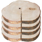 4er-Set Untersetzer aus Holz, Baumstamm Scheiben als Dekoration aus Holz, 31 x 31 x 3 cm