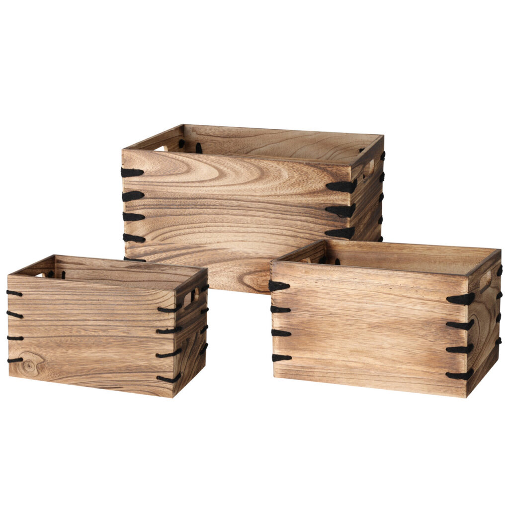 3er-Set Holzkisten mit Verzierung, Schatzkisten aus Holz, 3 Grössen 3er-Set Holzkisten mit Verzierung, Schatzkisten aus Holz, 3 Grössen
