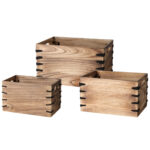 3er-Set Holzkisten mit Verzierung, Schatzkisten aus Holz, 3 Grössen