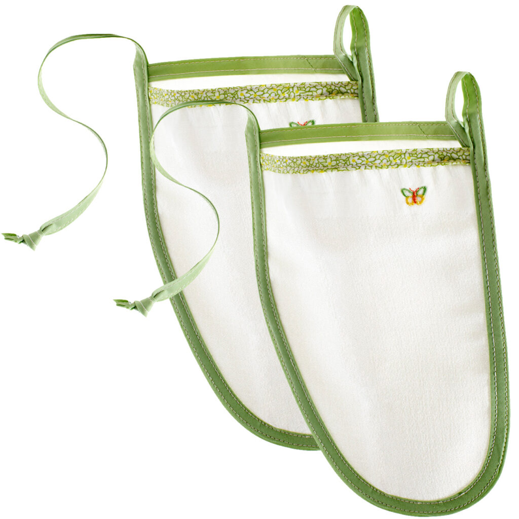 2er-Set Peelinghandschuh Green Butterfly, pflegendes Körperpeeling für Gesicht & Körper 2er-Set Peelinghandschuh Green Butterfly, pflegendes Körperpeeling für Gesicht & Körper