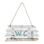 WC Schild maritim aus Holz, Tür- und Wandschild Toilette, 23 x 11 x 0,4 cm
