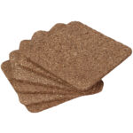6er-Set Kork Untersetzer, quadratische Glasuntersetzer, je 9,5 x 9,5 cm