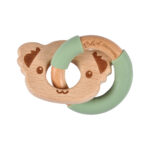 Babyspielzeug Bär aus Holz und Silikon, Greifring für Kleinkinder