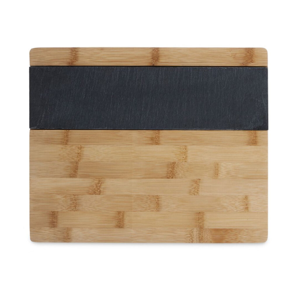 Servierbrett Bambus mit Schieferstreifen, Schneidebrett, 2 x 30,6 x 25 cm Servierbrett Bambus mit Schieferstreifen, Schneidebrett, 2 x 30,6 x 25 cm