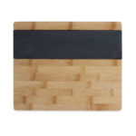Servierbrett Bambus mit Schieferstreifen, Schneidebrett, 2 x 30,6 x 25 cm