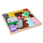 Tierpuzzle aus Holz, Lernspielzeug Tierset in Holzbox
