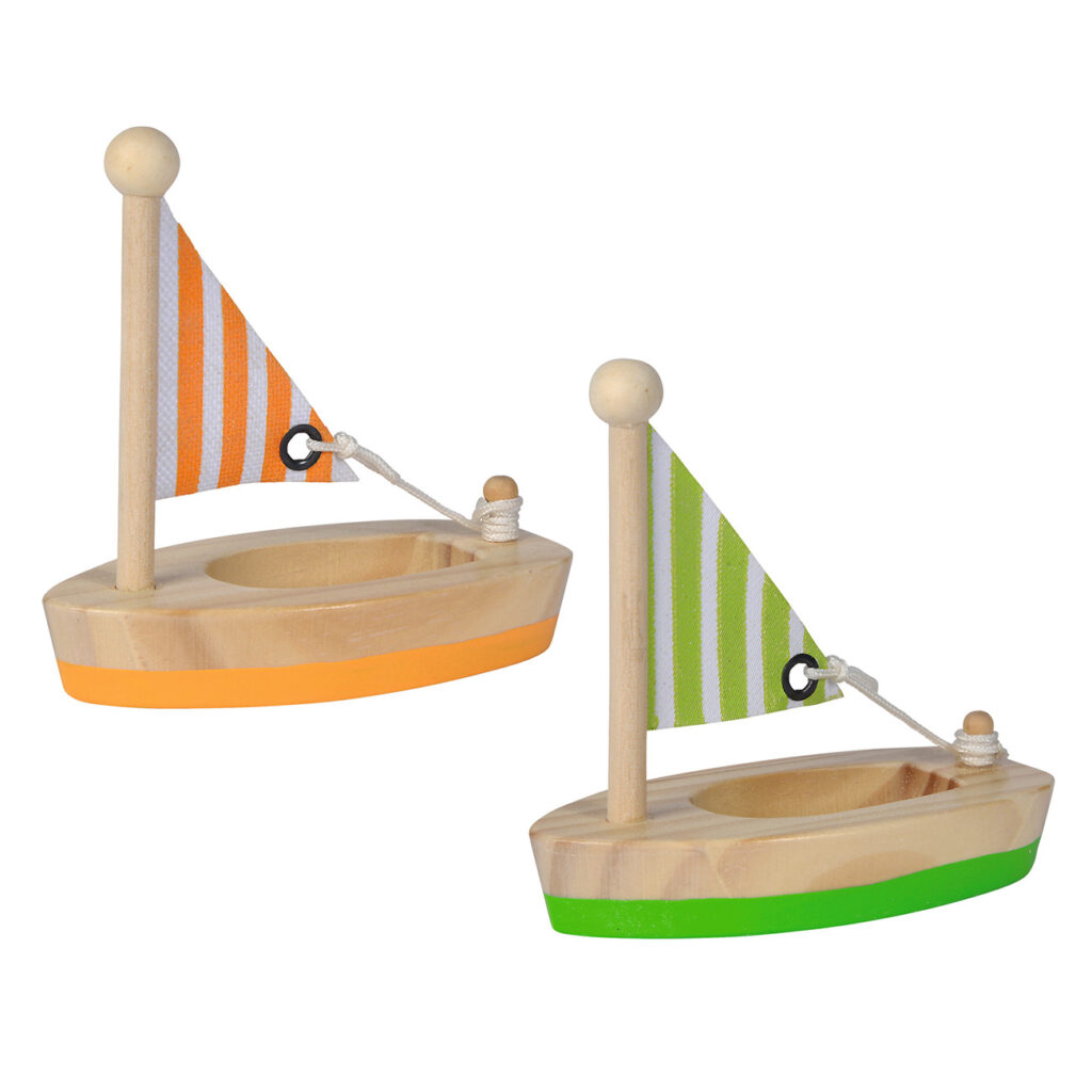Badeboote im 2er-Set, Wasserspielzeug aus Kiefern- und Birkenholz, 6,5 x 22,6 x 11 cm Badeboote im 2er-Set, Wasserspielzeug aus Kiefern- und Birkenholz, 6,5 x 22,6 x 11 cm