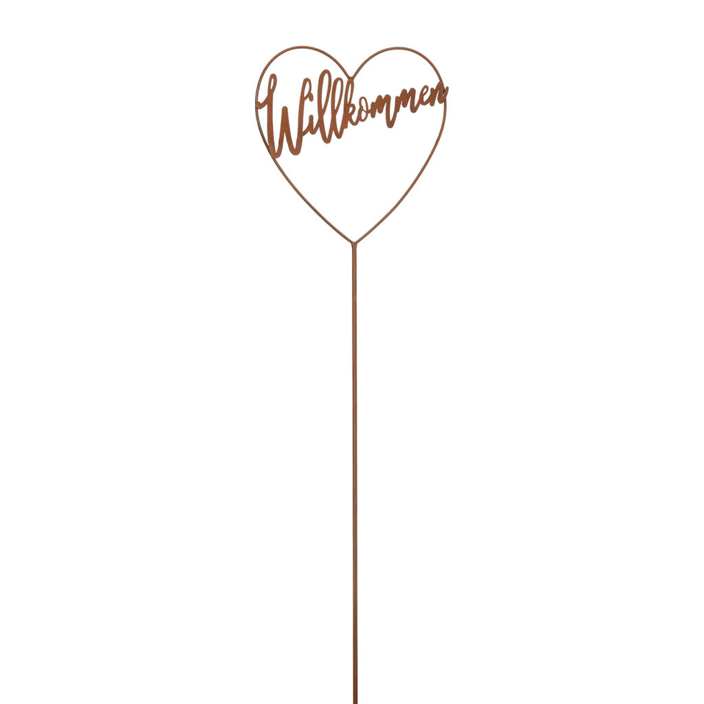 Gartenstecker Willkommen Herz aus Eisen, Gartendekoration Rost, rotbraun, Höhe 90 cm Gartenstecker Willkommen Herz aus Eisen, Gartendekoration Rost, rotbraun, Höhe 90 cm
