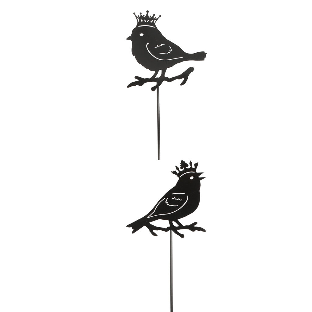 Gartenstecker Vogel aus Eisen, Gartendekoration in moderner Optik, schwarz, Höhe 80 cm Gartenstecker Vogel aus Eisen, Gartendekoration in moderner Optik, schwarz, Höhe 80 cm