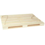 Deko-Tablett aus Holz in Paletten-Form, Mini-Palette mit Henkeln aus Seil, 38 x 28 x 3 cm