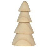 Deko Figur Tannenbaum aus Pinienholz, Holz Dekoration Tannenbaum, braun, 10 x 18 cm