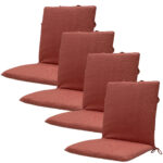 Niederlehner-Auflage 4er-Set, Gartenstuhlkissen wasserabweisend, terra, 97 x 49 cm