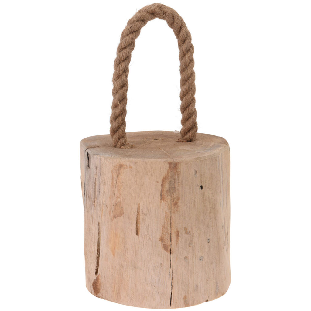 Türstopper Holzstamm mit Kordel, Türklotz aus Teakholz, 12 x 13 x 18 cm Türstopper Holzstamm mit Kordel, Türklotz aus Teakholz, 12 x 13 x 18 cm