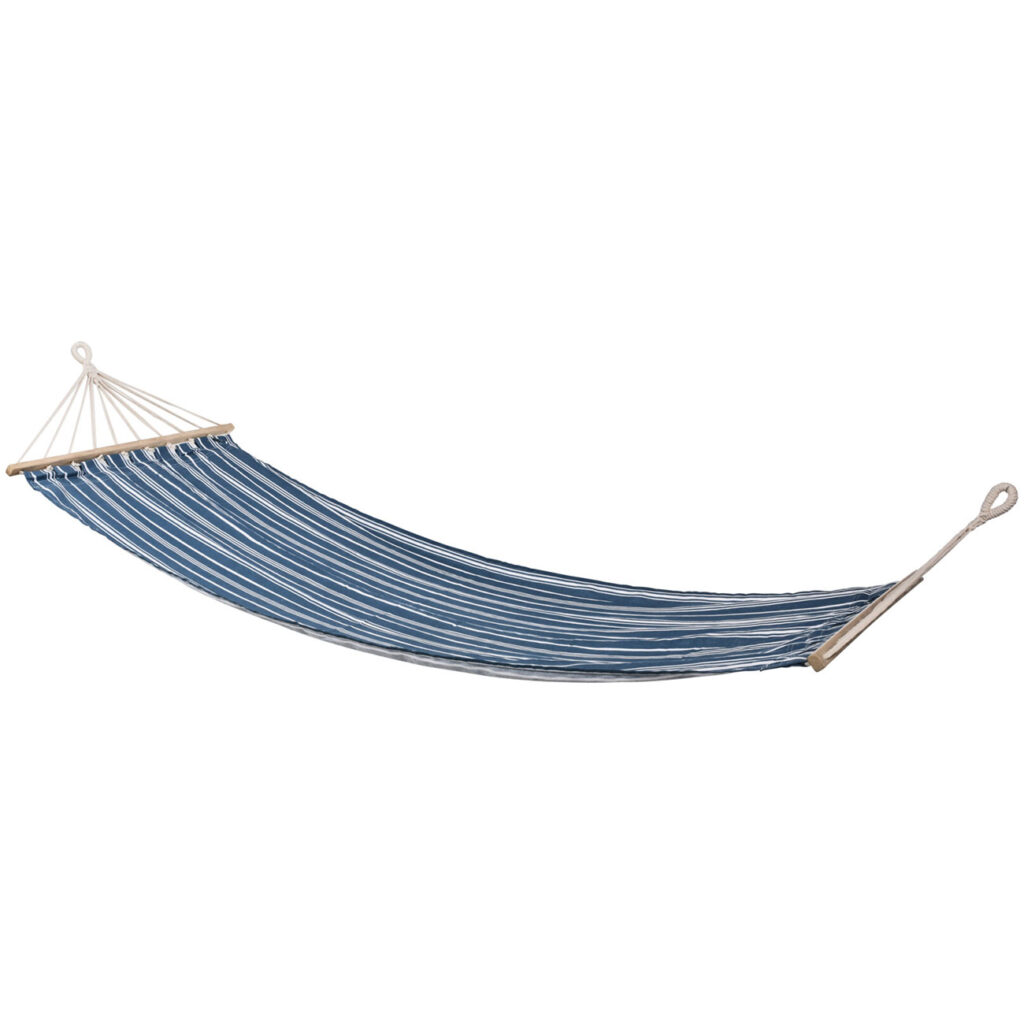 Stabhängematte blau-weiss gestreift, Hängematte, 200 x 80 cm Stabhängematte blau-weiss gestreift, Hängematte, 200 x 80 cm
