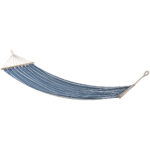 Stabhängematte blau-weiss gestreift, Hängematte, 200 x 80 cm