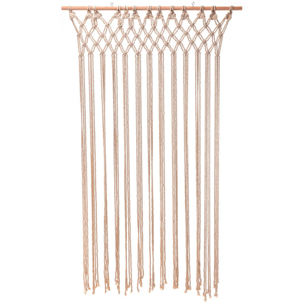 Türvorhang Makramee, Wandschmuck, weiss, 90 x 180 cm