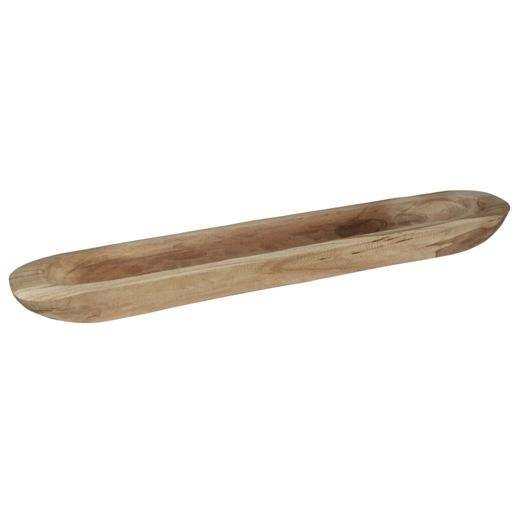 Servierschale aus Teakholz, Obstschale länglich, 70 x 12 x 7 cm Servierschale aus Teakholz, Obstschale länglich, 70 x 12 x 7 cm