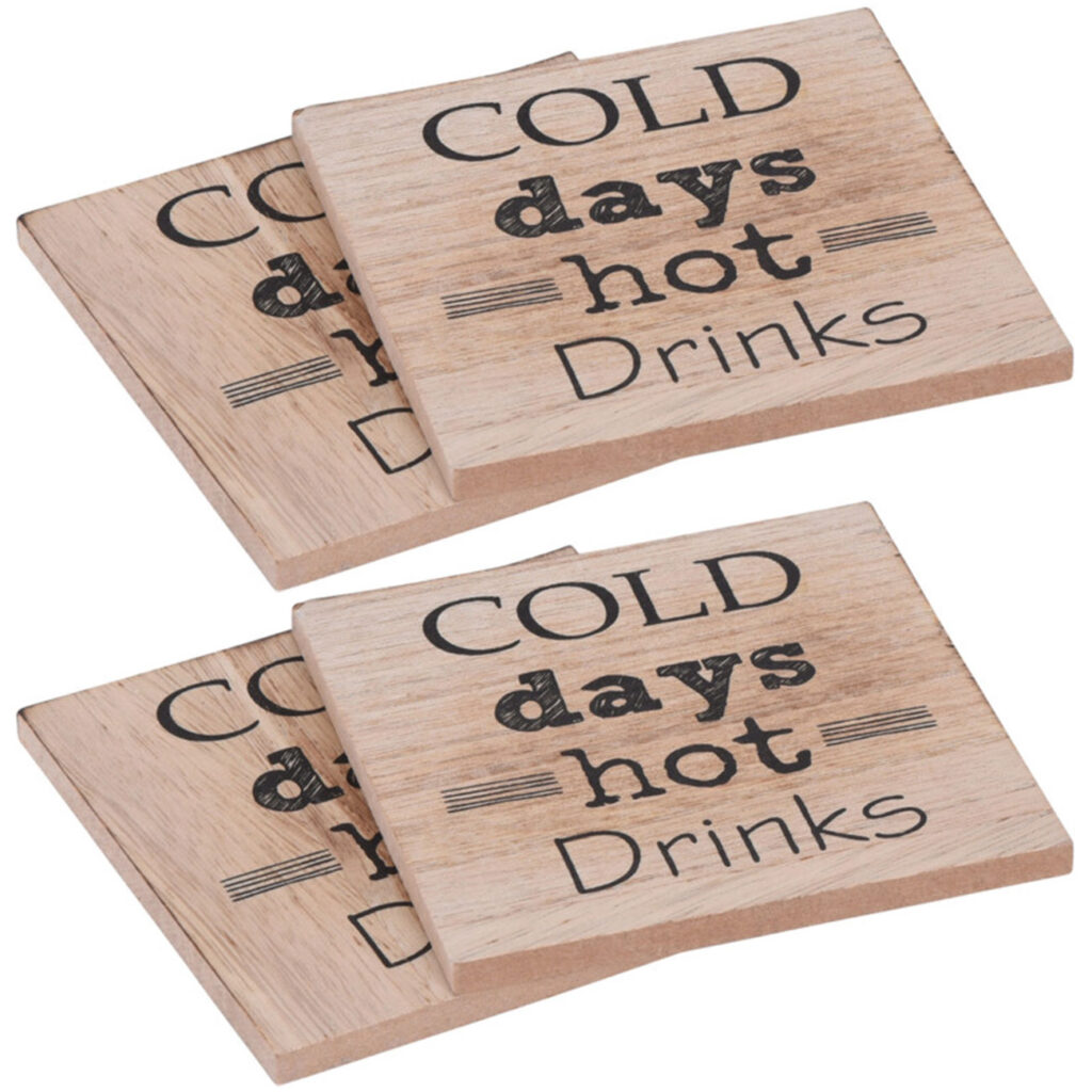 Tischuntersetzer aus Holz 4er-Set, Glasuntersetzer, 11,2 x 12,5 x 2,8 cm Tischuntersetzer aus Holz 4er-Set, Glasuntersetzer, 11,2 x 12,5 x 2,8 cm