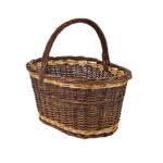 Weidenkorb oval-konisch aus Weide, Einkaufskorb mit Trage-Henkel, 46 x 32 x 22/42 cm