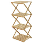 Klappbares Bambus Standregal,Faltregal, 40 x 33,5 x 93,5 cm