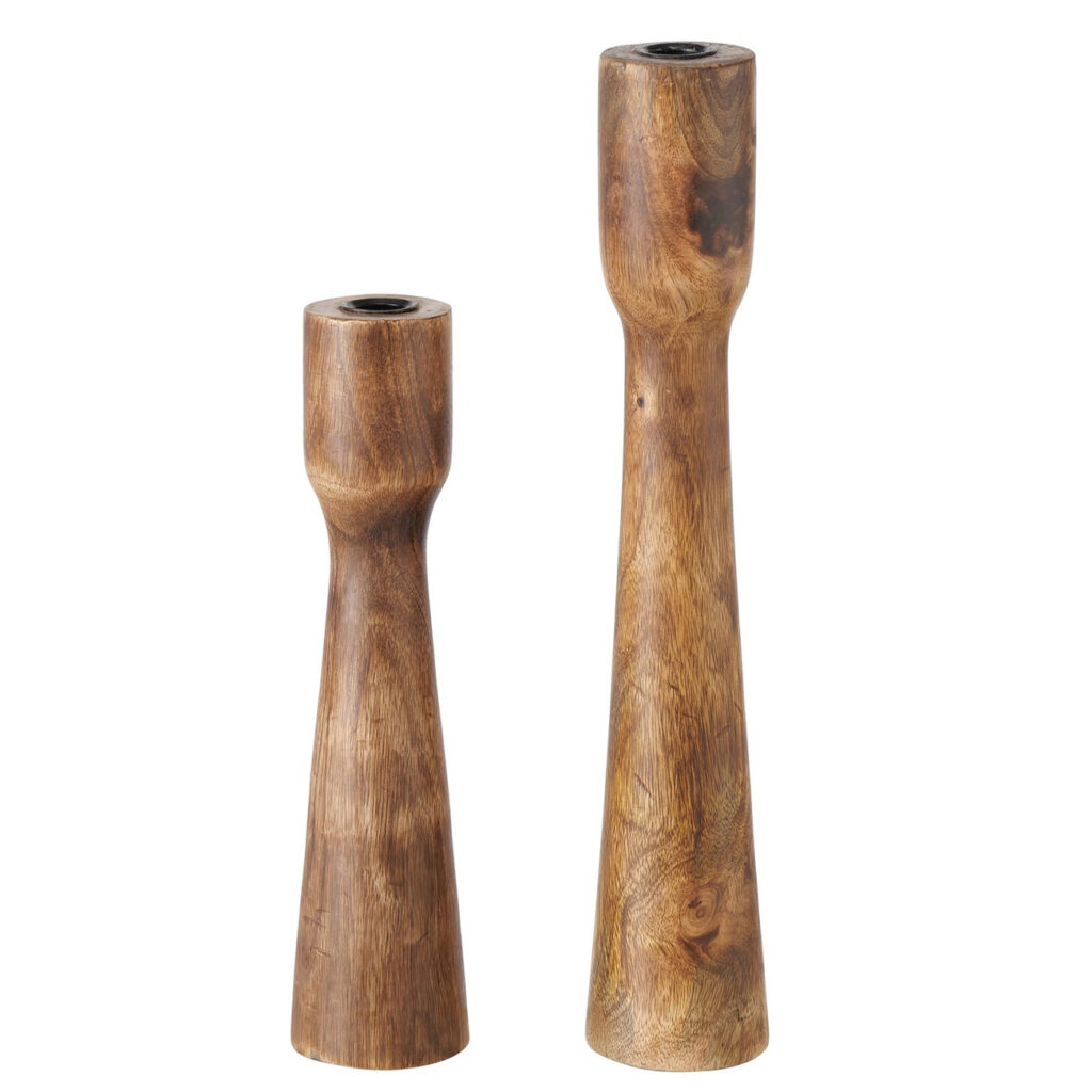 Kerzenständer glatt 2er-Set aus Mangoholz, Kerzenhalter in unterschiedlichen Grössen Kerzenständer glatt 2er-Set aus Mangoholz, Kerzenhalter in unterschiedlichen Grössen