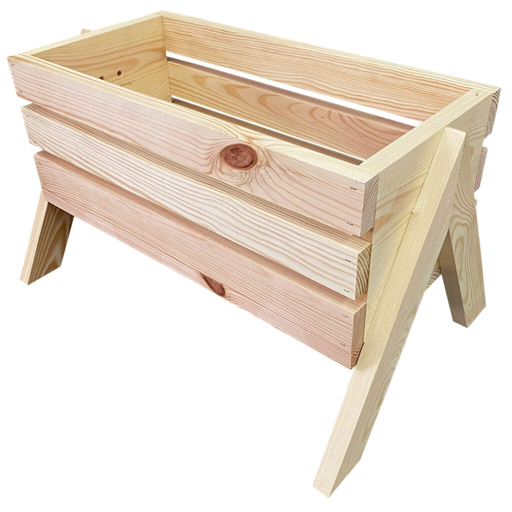 Blumenkasten aus Holz, Pflanzkübel mit 4 Standfüssen, natur, 54 x 39 x 31,5 cm Blumenkasten aus Holz, Pflanzkübel mit 4 Standfüssen, natur, 54 x 39 x 31,5 cm