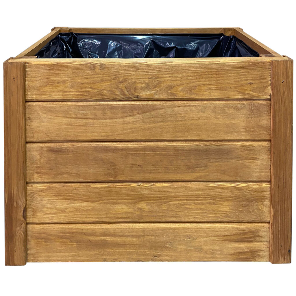 Blumenkasten aus Holz, Pflanzkübel mit Innenfolie, braun, 60 x 40 x 40 cm Blumenkasten aus Holz, Pflanzkübel mit Innenfolie, braun, 60 x 40 x 40 cm