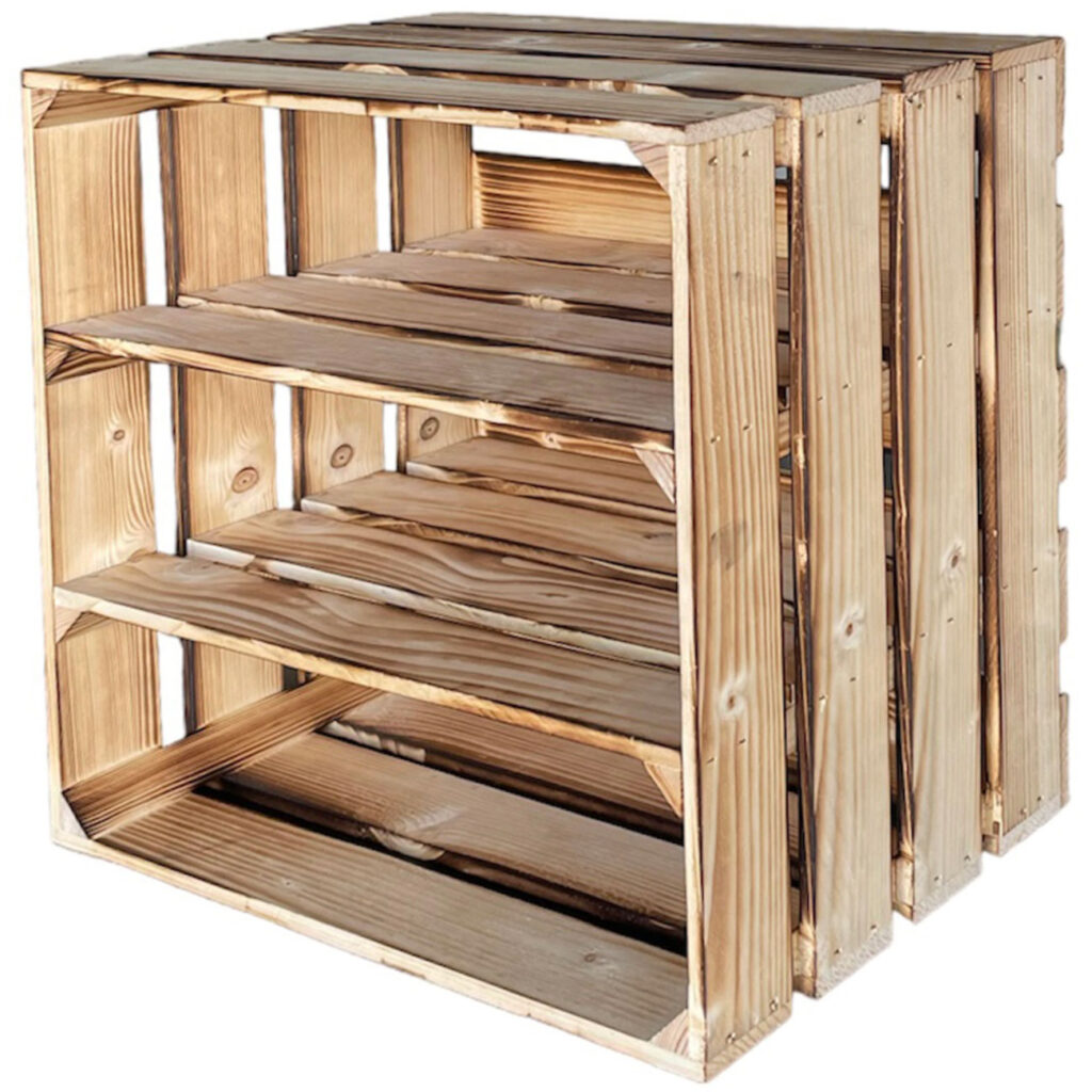 Regalbox aus Holz, braun, Regalkiste, 40 x 30 x 40 cm Regalbox aus Holz, braun, Regalkiste, 40 x 30 x 40 cm