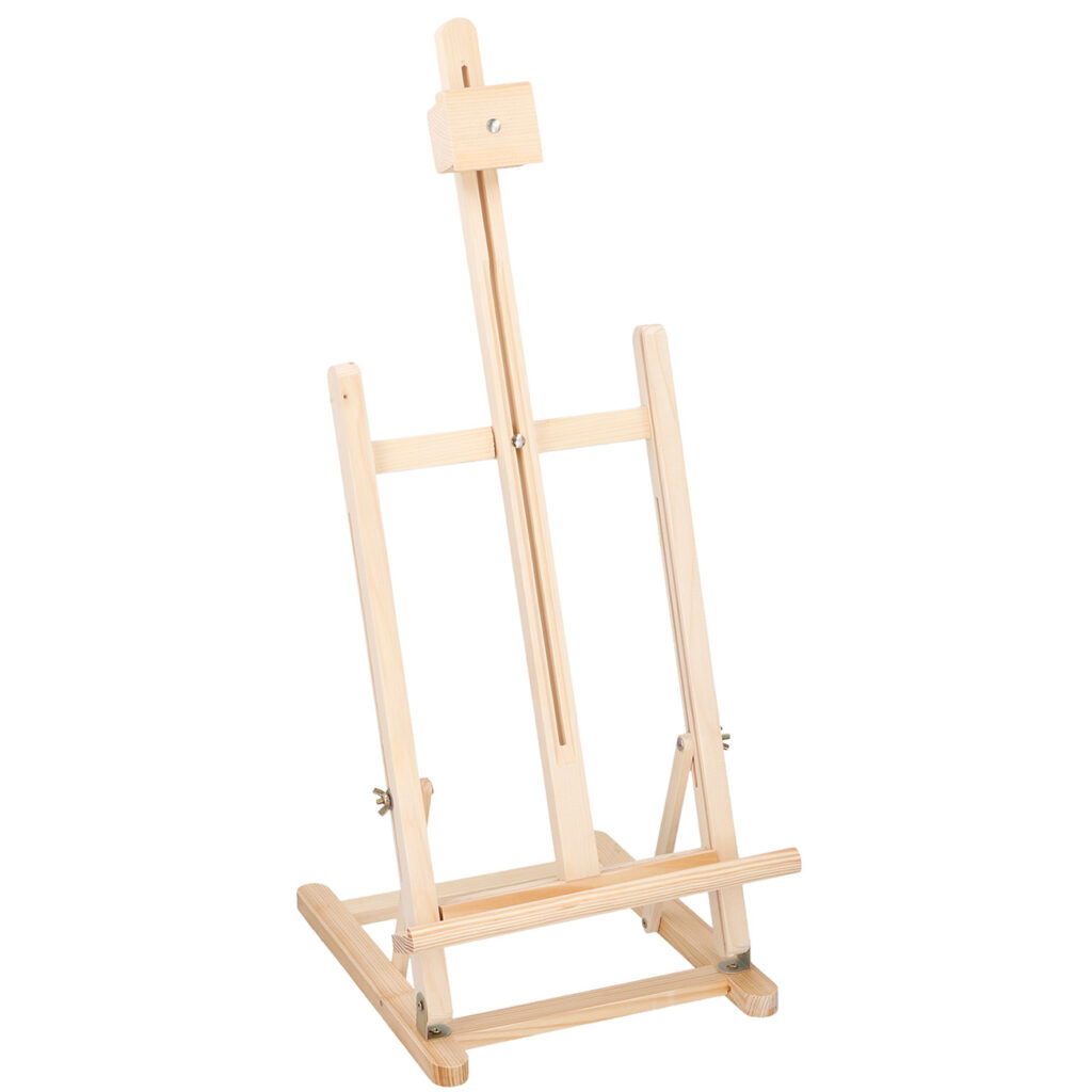 Tischstaffelei aus Holz, Staffelei zum Ausklappen, 24 x 3,5 x 50 cm Tischstaffelei aus Holz, Staffelei zum Ausklappen, 24 x 3,5 x 50 cm