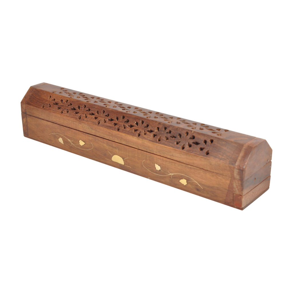 Räucherstäbchenhalter aus Holz, Räucherstäbchen Brenner mit Deckel, 30 x 5,5 cm Räucherstäbchenhalter aus Holz, Räucherstäbchen Brenner mit Deckel, 30 x 5,5 cm