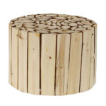 Blumenhocker aus naturbelassenem Tannenholz, Pflanzenständer natur, H 20,5 x Ø 30 cm