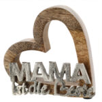 Dekoherz aus Holz, Mama ist die Beste, L 15 x B 5 x H 15 cm