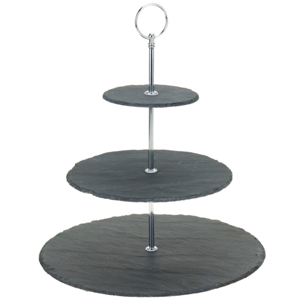 Etagere aus Schiefer mit 3 Ablagen, Höhe ca. 34 cm