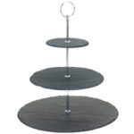 Etagere aus Schiefer mit 3 Ablagen, Höhe ca. 34 cm