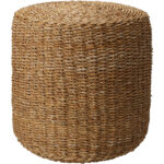 Sitzpouf, aus Schilf, rund, Sitzhocker, L 40 x B 40 x H 38 cm
